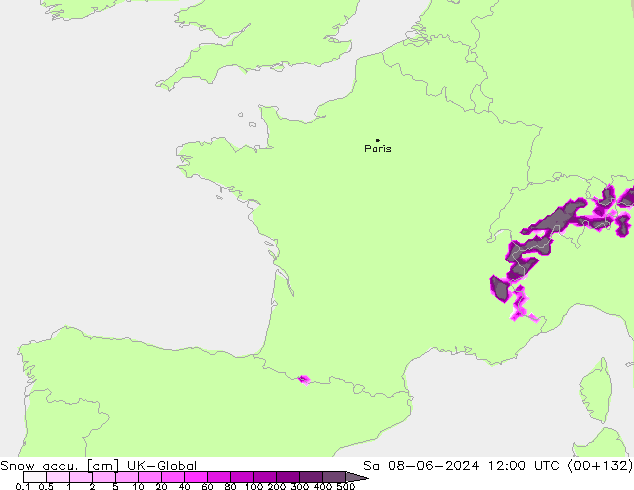 Глубина снега UK-Global сб 08.06.2024 12 UTC