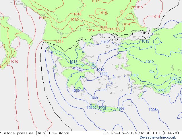 pression de l'air UK-Global jeu 06.06.2024 06 UTC