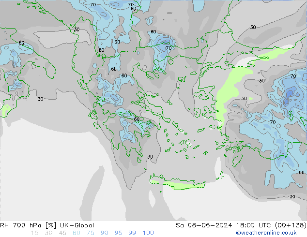 RH 700 hPa UK-Global Sa 08.06.2024 18 UTC