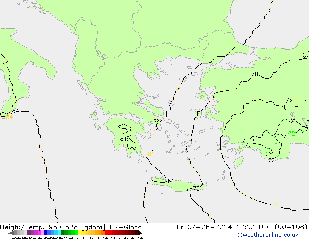 Height/Temp. 950 hPa UK-Global Sex 07.06.2024 12 UTC