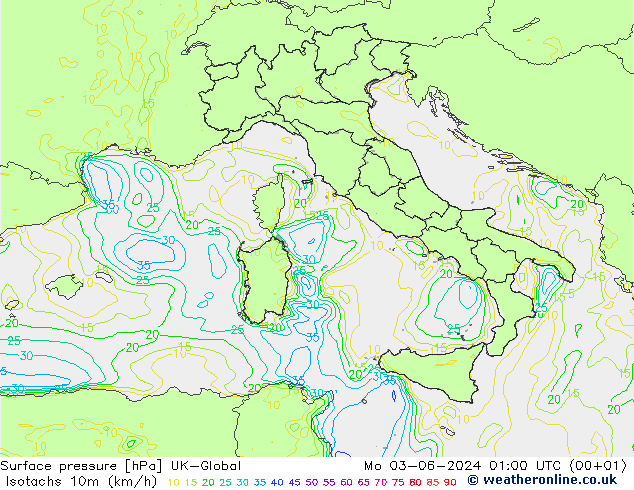 Isotachs (kph) UK-Global  03.06.2024 01 UTC