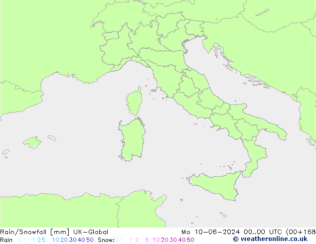 Lluvia/nieve UK-Global lun 10.06.2024 00 UTC