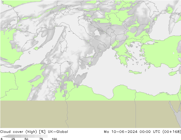 Cloud cover (high) UK-Global Mo 10.06.2024 00 UTC
