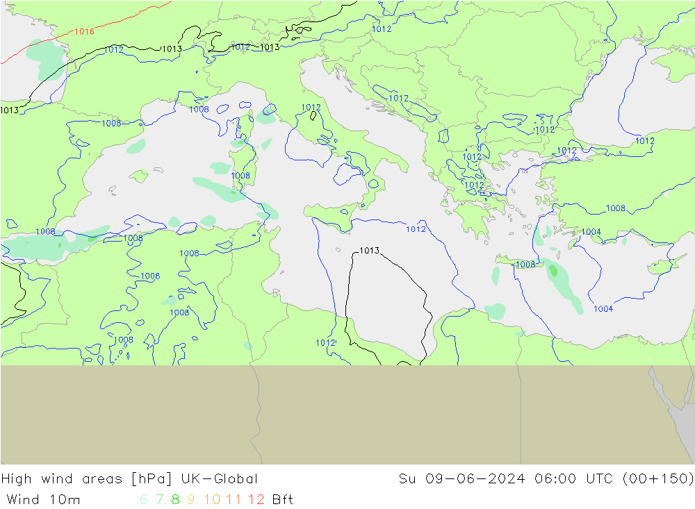 High wind areas UK-Global  09.06.2024 06 UTC