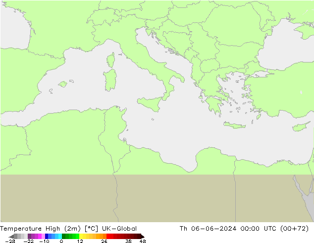 Nejvyšší teplota (2m) UK-Global Čt 06.06.2024 00 UTC