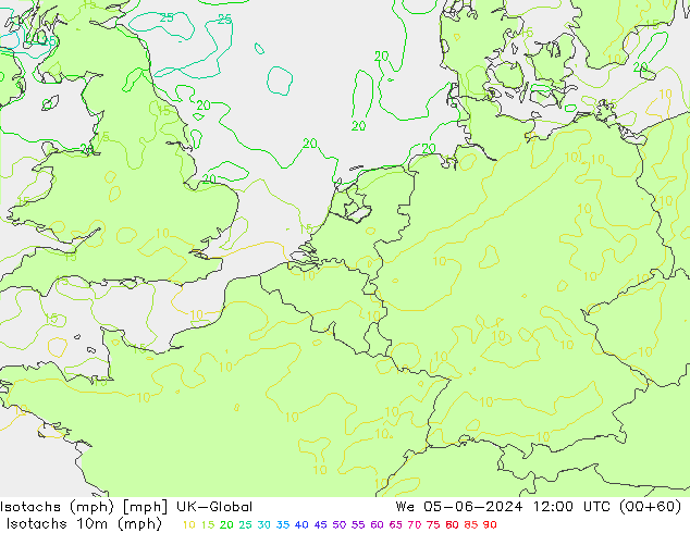 Isotachs (mph) UK-Global Qua 05.06.2024 12 UTC