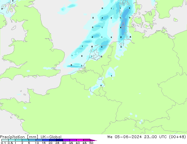 Srážky UK-Global St 05.06.2024 00 UTC