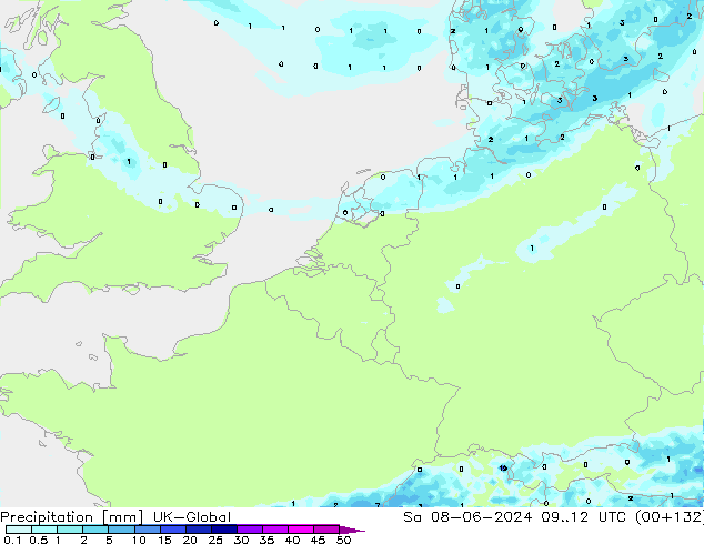 Precipitation UK-Global Sa 08.06.2024 12 UTC