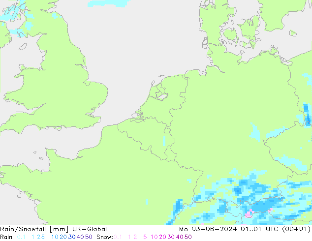 Rain/Snowfall UK-Global Mo 03.06.2024 01 UTC