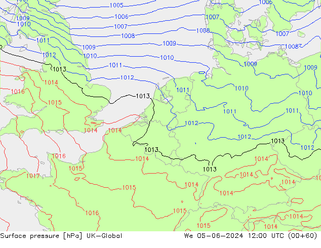 Yer basıncı UK-Global Çar 05.06.2024 12 UTC