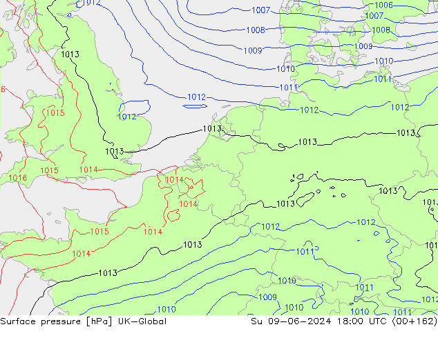 pression de l'air UK-Global dim 09.06.2024 18 UTC