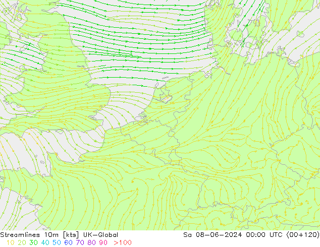 Streamlines 10m UK-Global Sa 08.06.2024 00 UTC