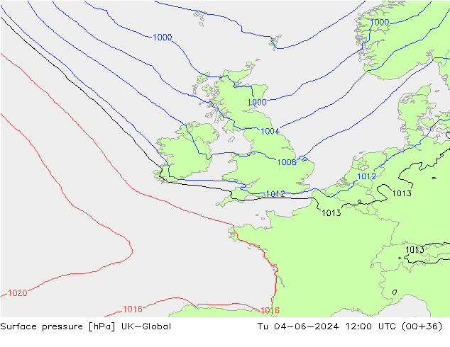 pressão do solo UK-Global Ter 04.06.2024 12 UTC