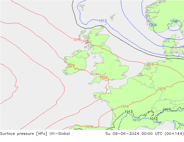 pressão do solo UK-Global Dom 09.06.2024 00 UTC