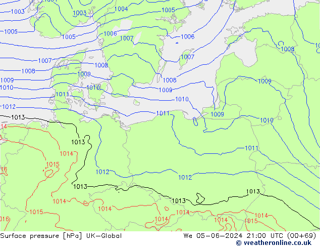 приземное давление UK-Global ср 05.06.2024 21 UTC