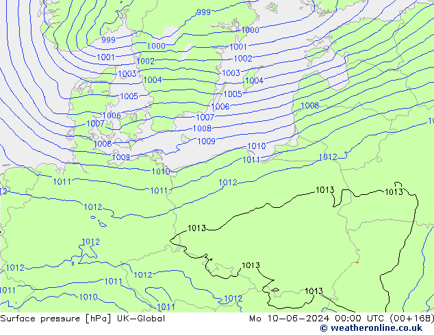 pression de l'air UK-Global lun 10.06.2024 00 UTC