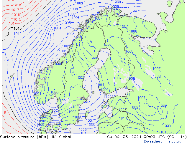 pression de l'air UK-Global dim 09.06.2024 00 UTC