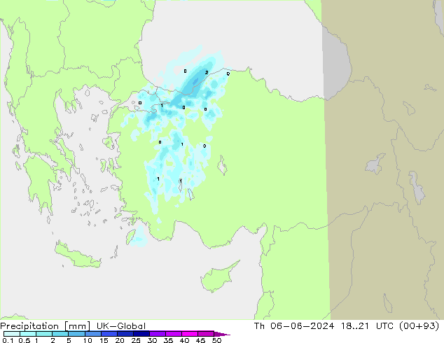 Precipitazione UK-Global gio 06.06.2024 21 UTC