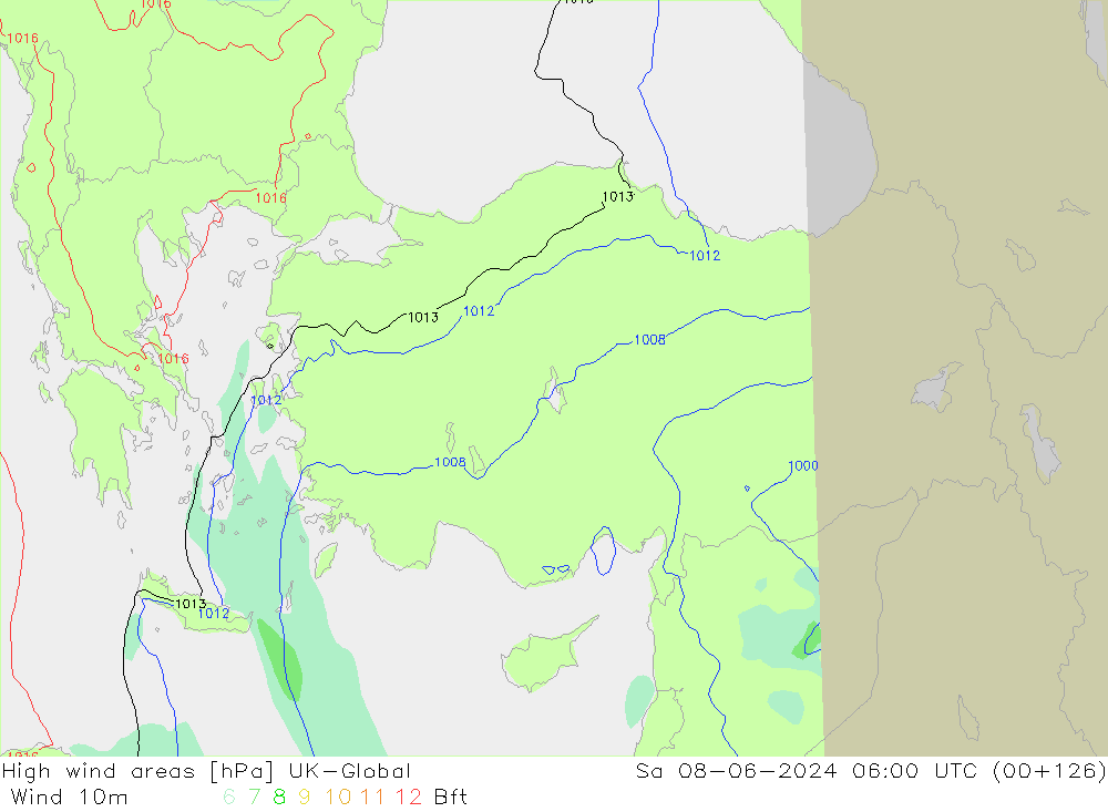 High wind areas UK-Global Sáb 08.06.2024 06 UTC