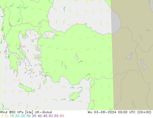 ветер 850 гПа UK-Global пн 03.06.2024 00 UTC