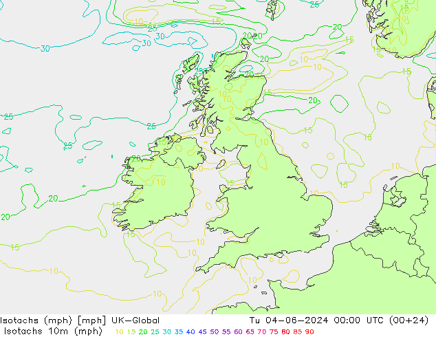 Isotachs (mph) UK-Global Tu 04.06.2024 00 UTC