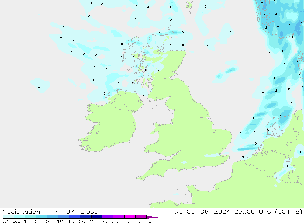 Précipitation UK-Global mer 05.06.2024 00 UTC