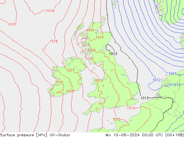 pressão do solo UK-Global Seg 10.06.2024 00 UTC