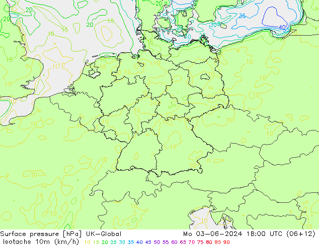 Isotachs (kph) UK-Global Mo 03.06.2024 18 UTC