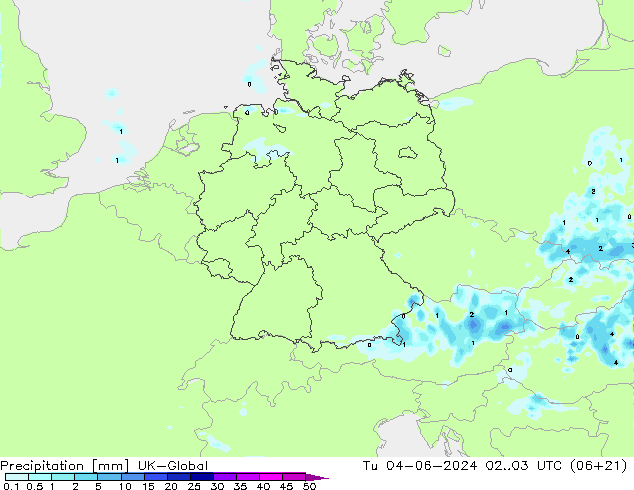 Niederschlag UK-Global Di 04.06.2024 03 UTC