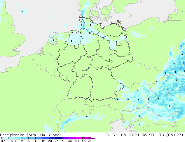 Precipitation UK-Global Tu 04.06.2024 09 UTC