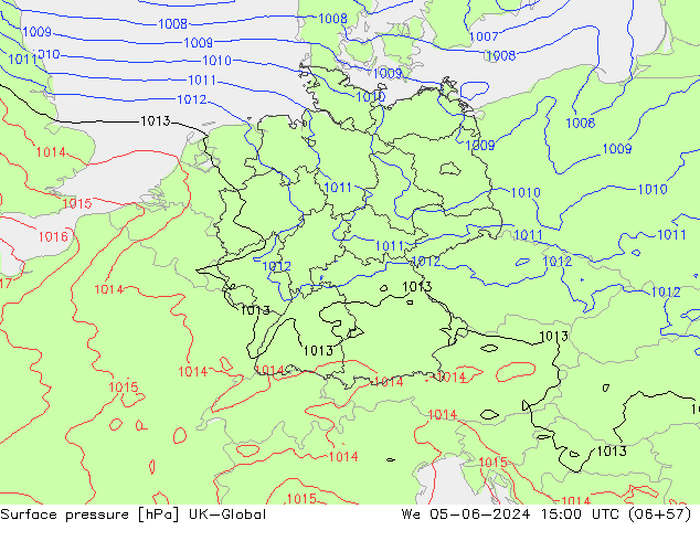 Luchtdruk (Grond) UK-Global wo 05.06.2024 15 UTC