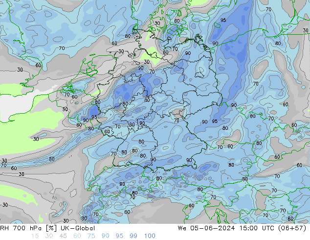 RH 700 hPa UK-Global We 05.06.2024 15 UTC