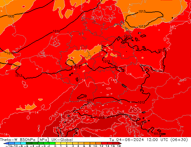 Theta-W 850hPa UK-Global  04.06.2024 12 UTC