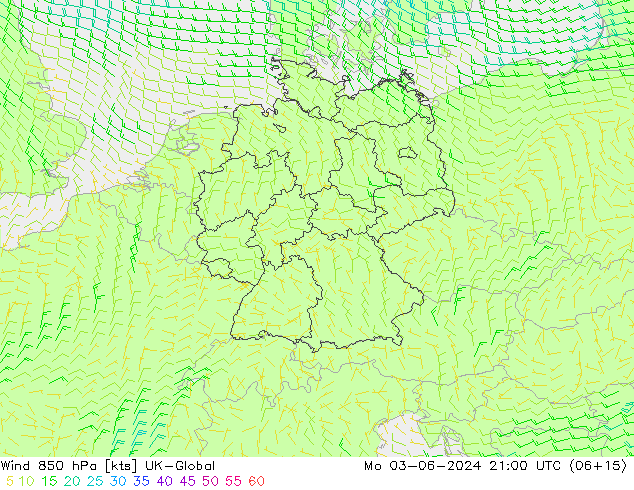 Vento 850 hPa UK-Global Seg 03.06.2024 21 UTC