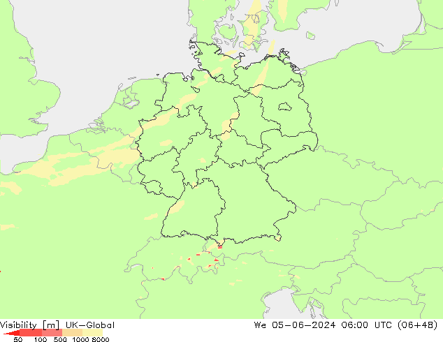 能见度 UK-Global 星期三 05.06.2024 06 UTC