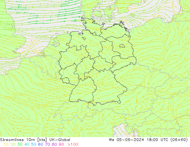 Linea di flusso 10m UK-Global mer 05.06.2024 18 UTC