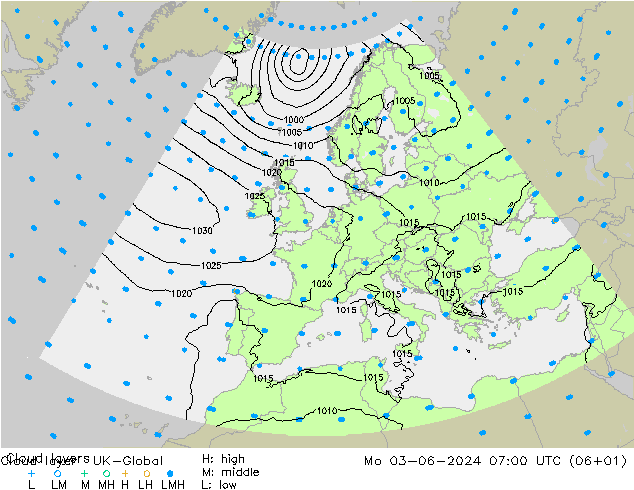 Cloud layer UK-Global 星期一 03.06.2024 07 UTC