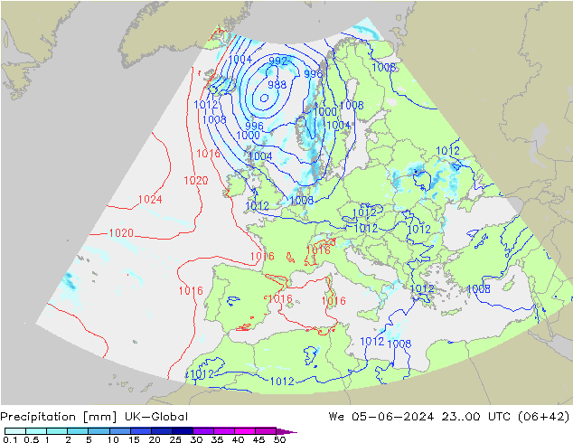 Precipitation UK-Global We 05.06.2024 00 UTC