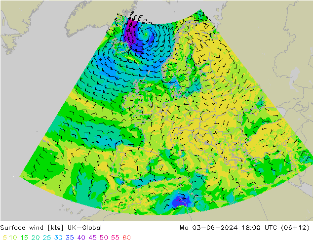 ветер 10 m UK-Global пн 03.06.2024 18 UTC