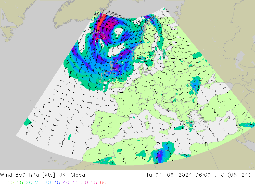 Vento 850 hPa UK-Global Ter 04.06.2024 06 UTC