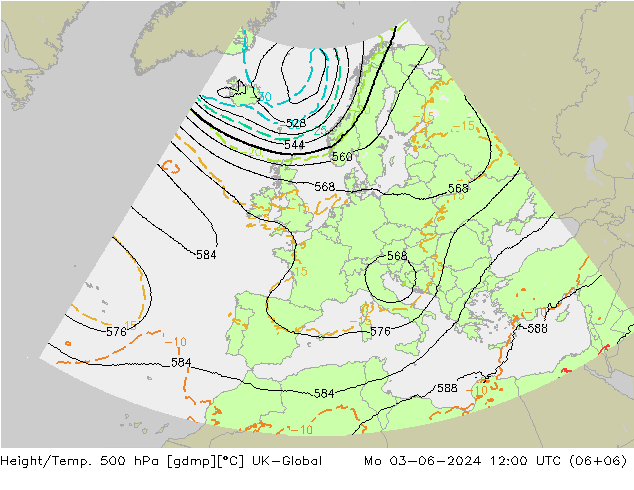 Height/Temp. 500 hPa UK-Global  03.06.2024 12 UTC