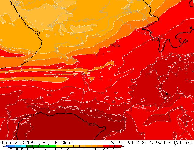 Theta-W 850hPa UK-Global St 05.06.2024 15 UTC
