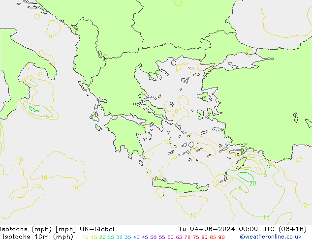 Eşrüzgar Hızları mph UK-Global Sa 04.06.2024 00 UTC