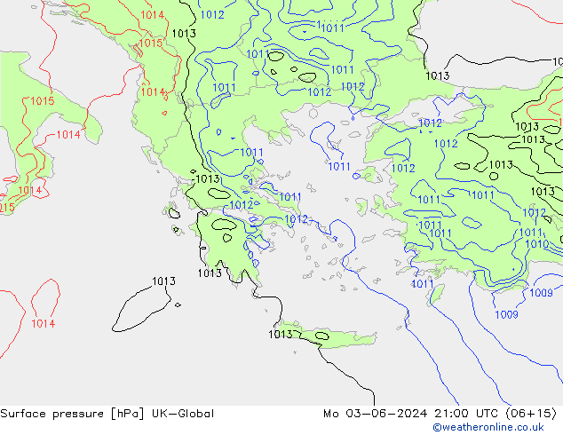 Surface pressure UK-Global Mo 03.06.2024 21 UTC