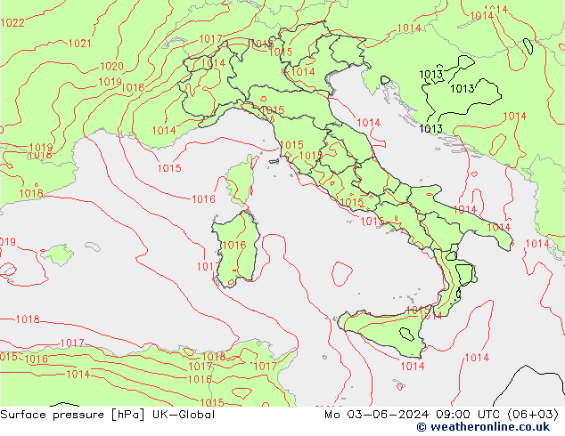 pressão do solo UK-Global Seg 03.06.2024 09 UTC