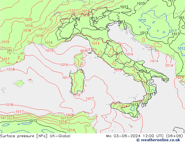 Yer basıncı UK-Global Pzt 03.06.2024 12 UTC