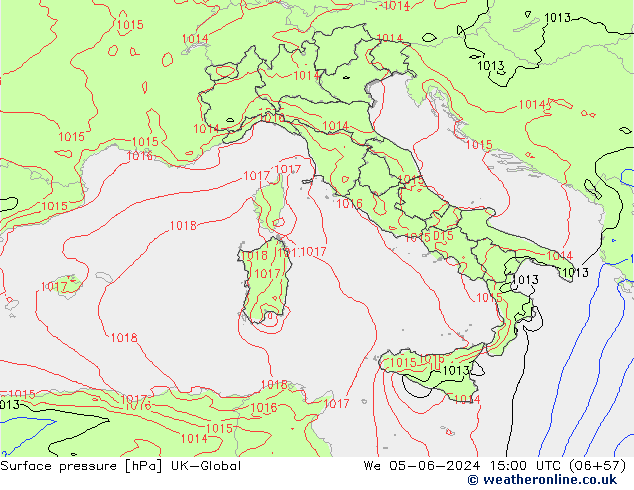 Yer basıncı UK-Global Çar 05.06.2024 15 UTC