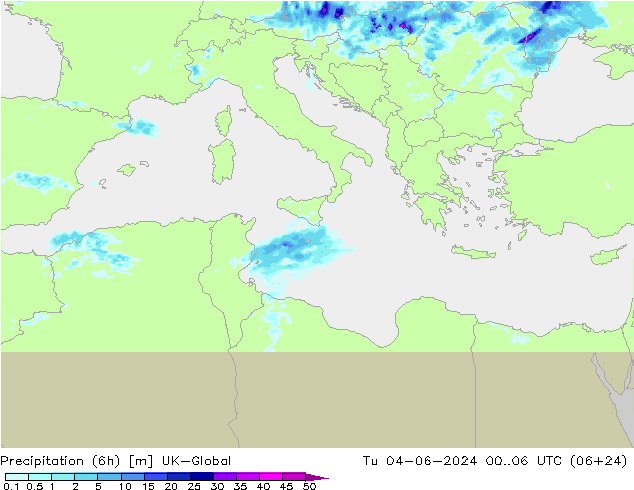 Precipitação (6h) UK-Global Ter 04.06.2024 06 UTC