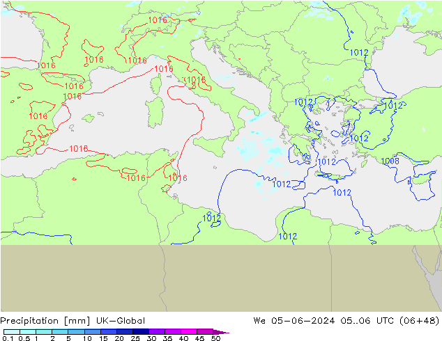 Precipitación UK-Global mié 05.06.2024 06 UTC