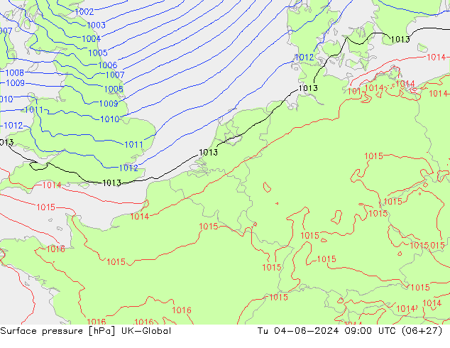 Yer basıncı UK-Global Sa 04.06.2024 09 UTC